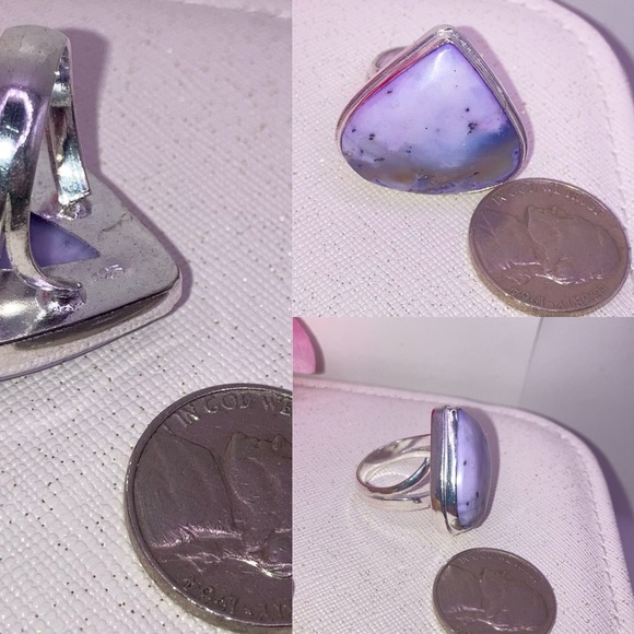 Beautiful Dendrite Opal Gemstone Handmade Ring - Picture 3 of 4